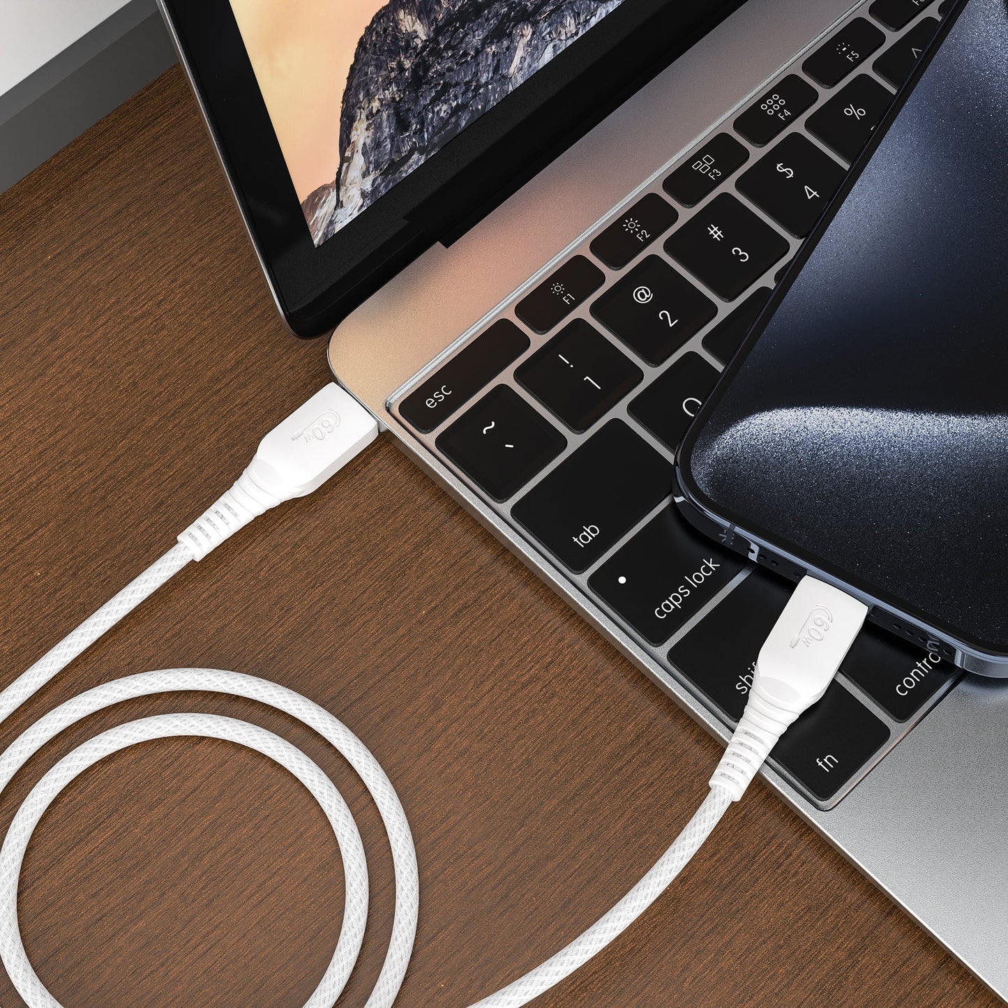 3Ft USB-C to USB-C Braided Charging Cable, USB-IF Certified, White - Compatible with Iphone 16 Series, Iphone 15 Series, Samsung Galaxy, Note, Pixel Devices Ipad Pro, & More
